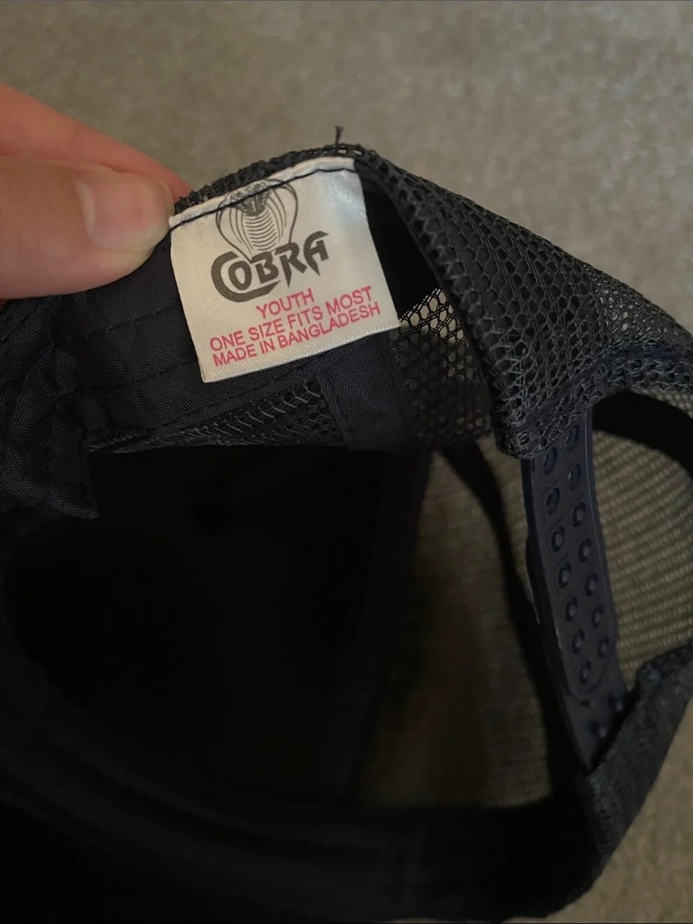Youth Black Trucker Hat with Airplane